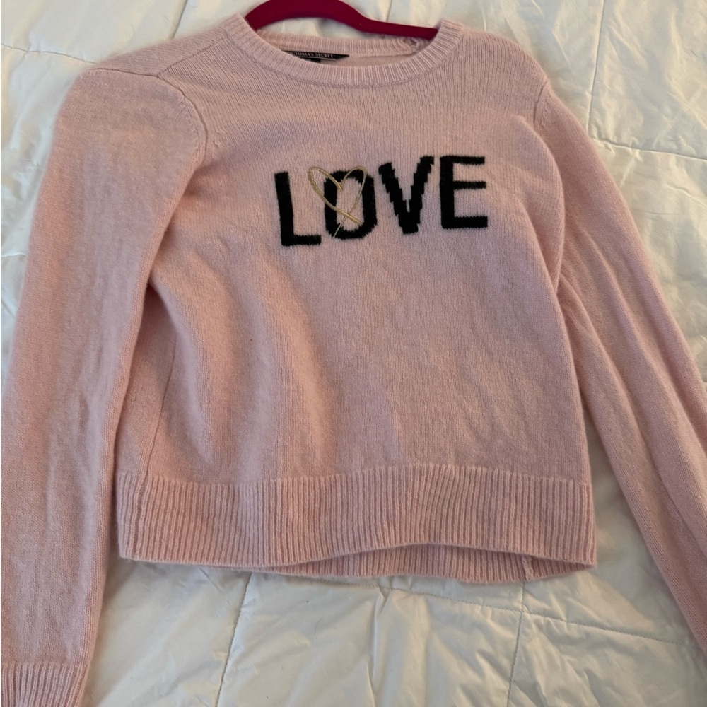 Victoria's Secret Pink Sweater with Love Design